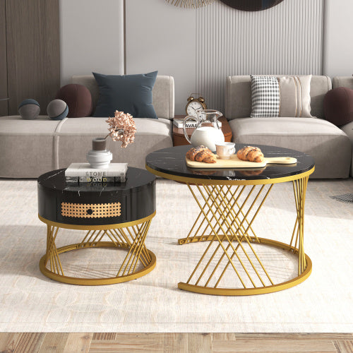 Fibreboard Metal Round Coffee Table