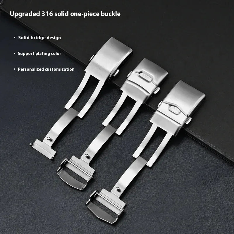 16mm 18mm 20mm 22mm Watch Clasp Deployment Buckle 316L Solid Stainless Steel Watch Folding Buckle Watchband Accessories