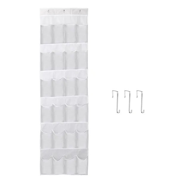 1Pc Over The Door Shoes Rack 24-Pocket Crystal Clear Organizer