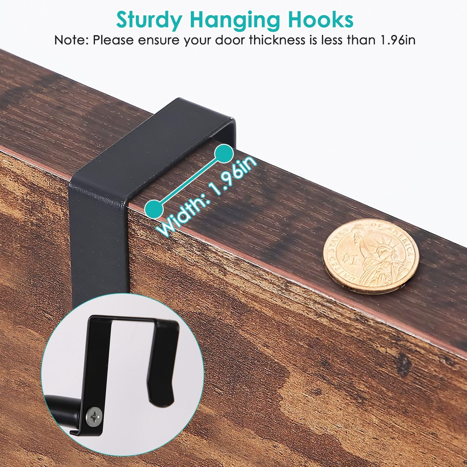 1Pc 6 Tier Over Door Pantry Organizer Hanging Hooks Door Storage Rack Carbon Steel Basket 62.99in Over Door Shelf For Kitchen Bathroom.