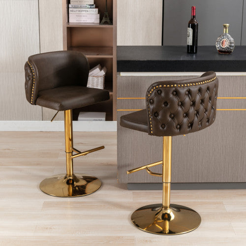 Furniture,Swivel Barstools Adjusatble Seat Height, Modern PU Upholstered Bar Stools With The Whole Back Tufted, For Home Pub And Kitchen Island.