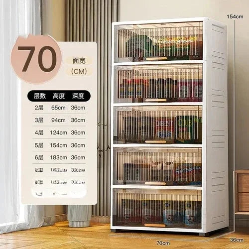 Advanced modern plastic kitchen cabinets, clamshell storage cabinets, home furniture, floor racks, multi-layer storage cabinets