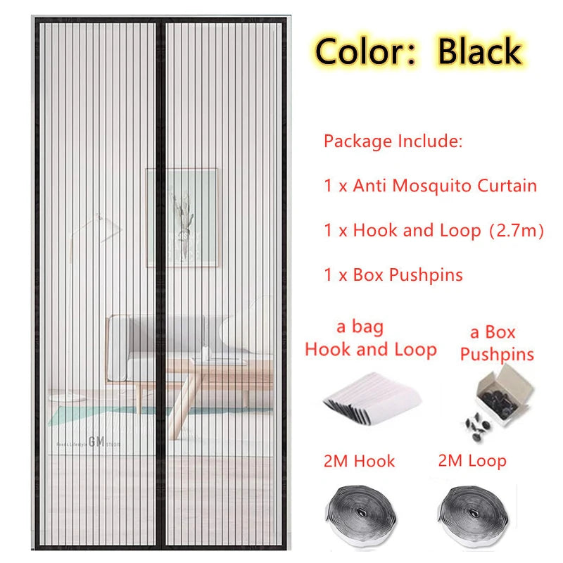 Hot Summer Anti Mosquito Insect Fly Bug Curtains Magnetic Net Mesh Automatic Closing Door Screen Kitchen Curtain