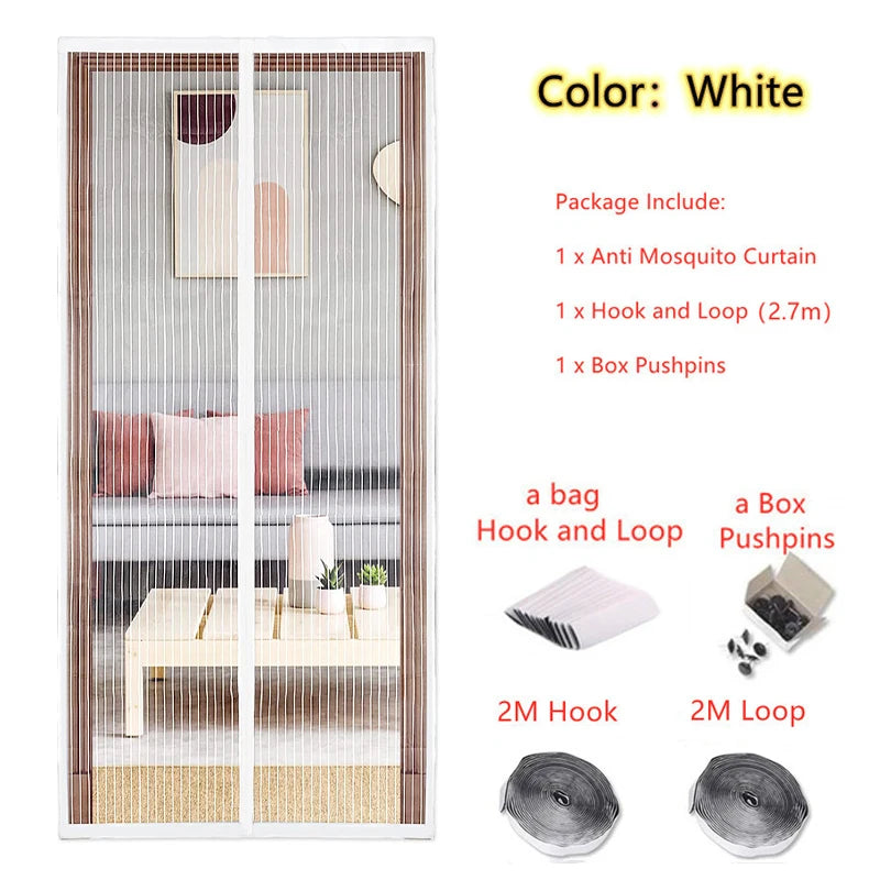 Hot Summer Anti Mosquito Insect Fly Bug Curtains Magnetic Net Mesh Automatic Closing Door Screen Kitchen Curtain