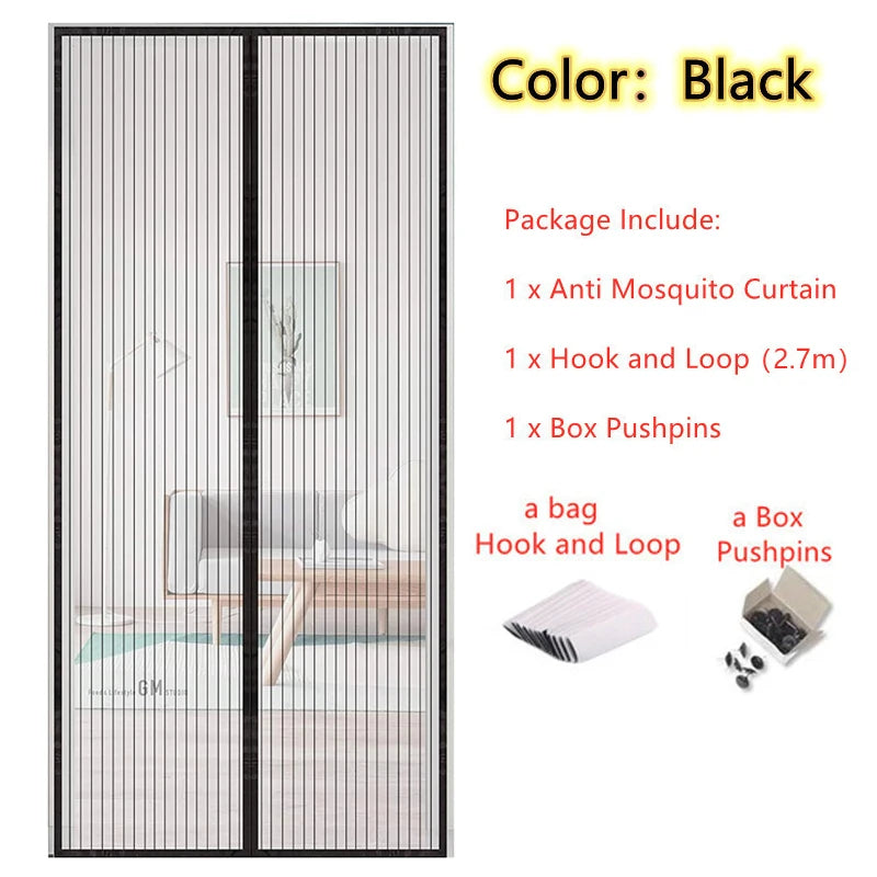 Hot Summer Anti Mosquito Insect Fly Bug Curtains Magnetic Net Mesh Automatic Closing Door Screen Kitchen Curtain