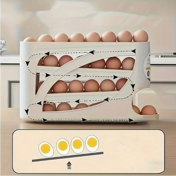 Rolling Slide Egg Storage Box For Refrigerator