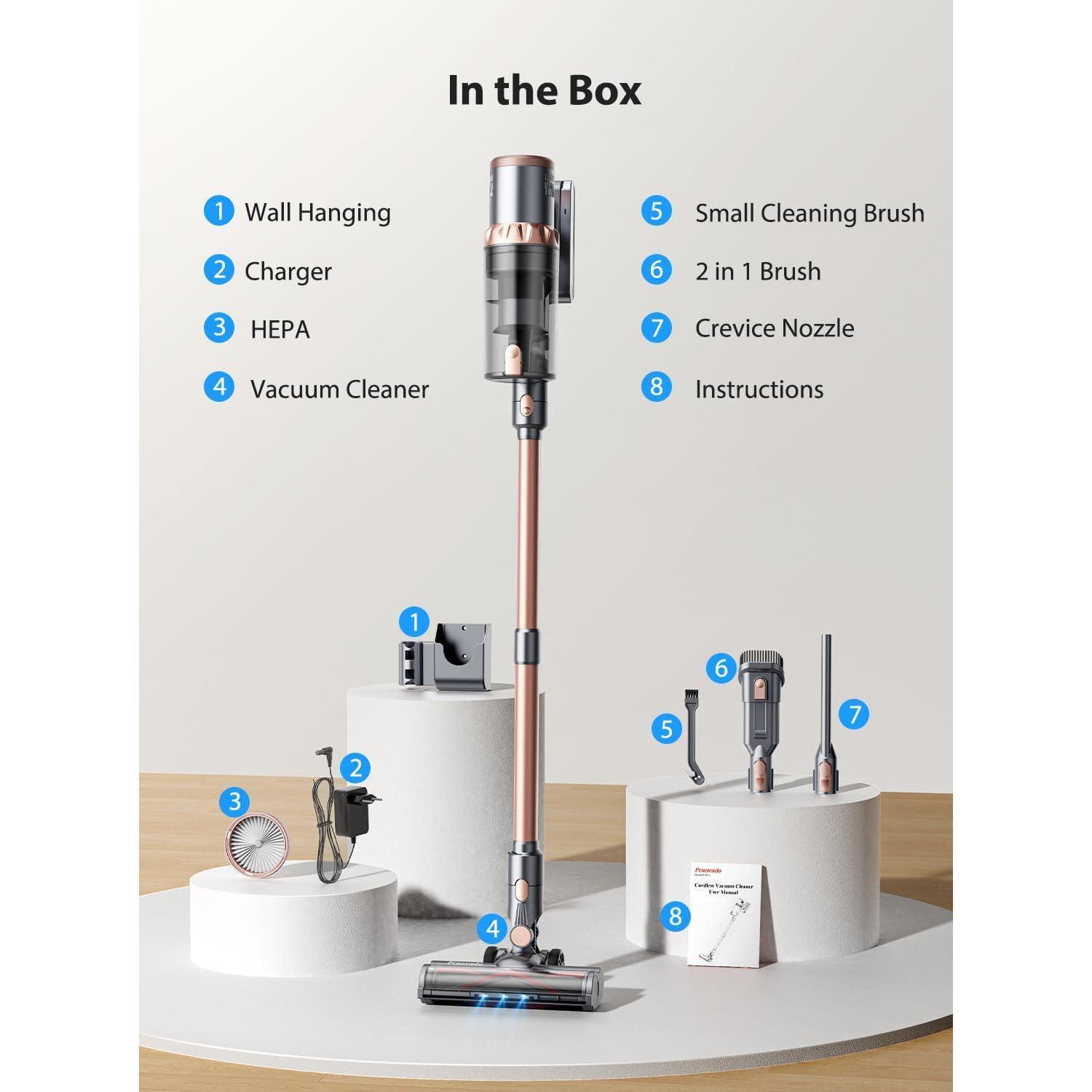 45KPa Strong Suction Power Wireless LED Touch Display 60 Minutes Of Battery Life Home Lightweight Handheld Pet Hair Vacuum Cleaner