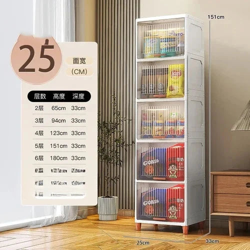 Advanced modern plastic kitchen cabinets, clamshell storage cabinets, home furniture, floor racks, multi-layer storage cabinets