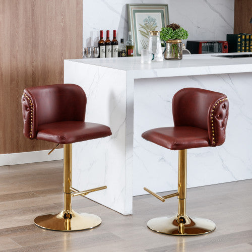 Furniture,Swivel Barstools Adjusatble Seat Height, Modern PU Upholstered Bar Stools With The Whole Back Tufted, For Home Pub And Kitchen Island.