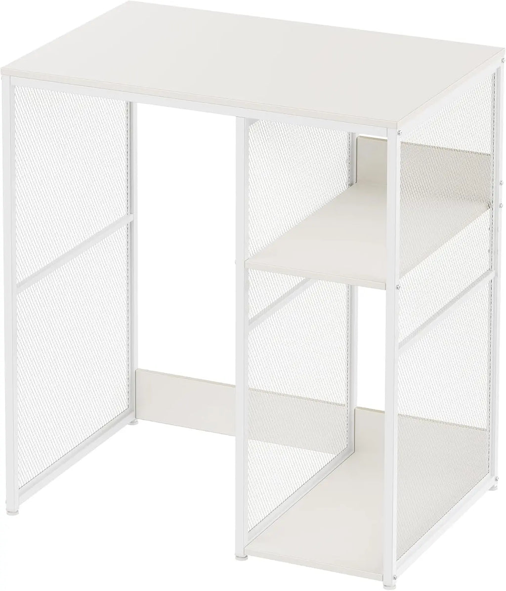 3-Tier Mini Fridge Cabinet with Storage, Industrial Style Kitchen Microwave Stand Baker Rack, Utility Storage Shelf with Mini Fr