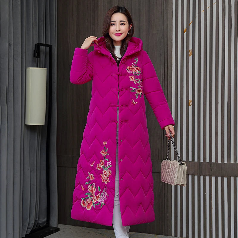 2024 Winter jacket New Collection Coat Women's  Hooded  Windproof Long thick Jacket Cotton Clothing warm Parka