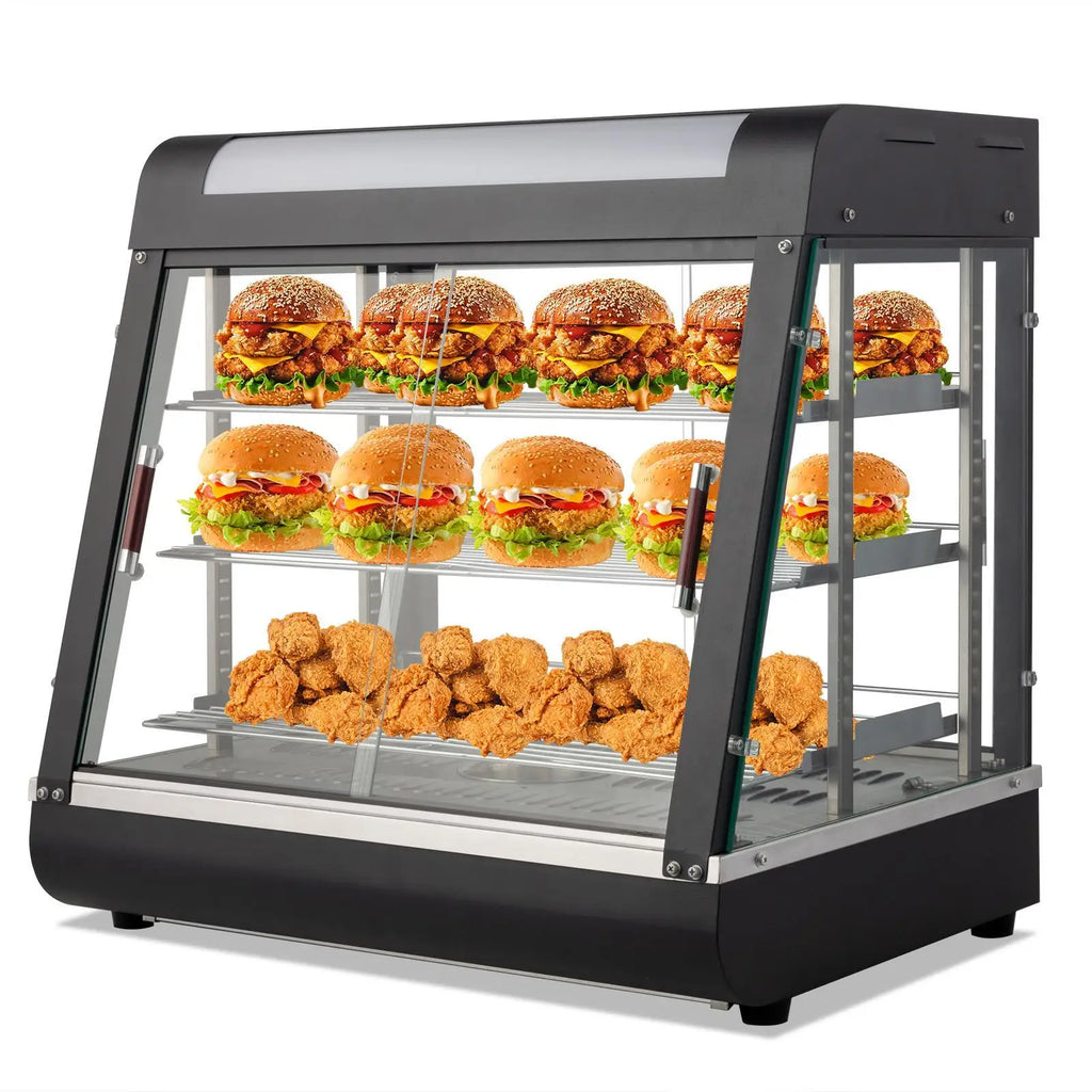 3 Tier 26" Commercial Food Warm Display Countertop Hamburger Pizza Case Catering