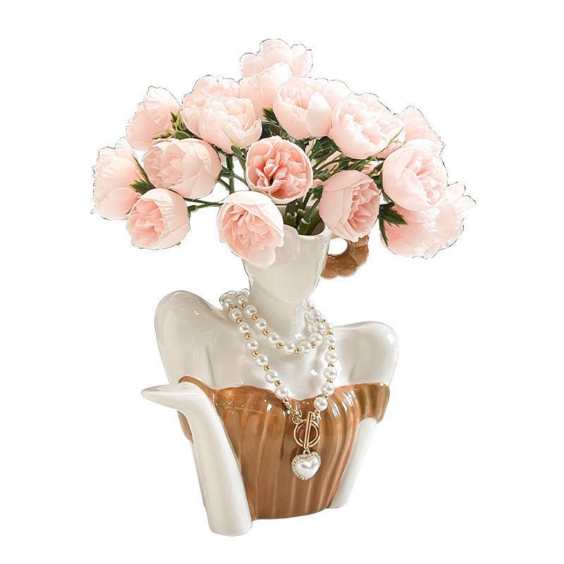 Ins Style Art Clavicle Ceramic Vase Decorative Ornament Suit