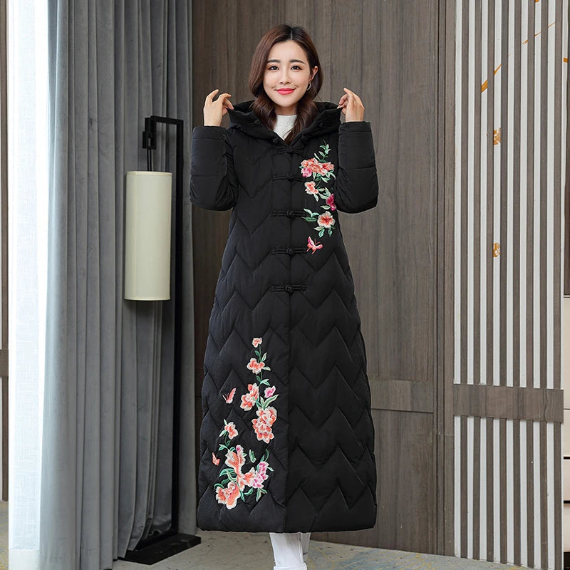 2024 Winter jacket New Collection Coat Women's  Hooded  Windproof Long thick Jacket Cotton Clothing warm Parka