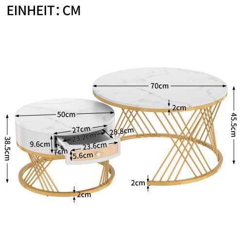 Fibreboard Metal Round Coffee Table