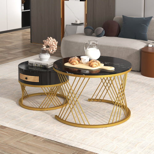 Fibreboard Metal Round Coffee Table