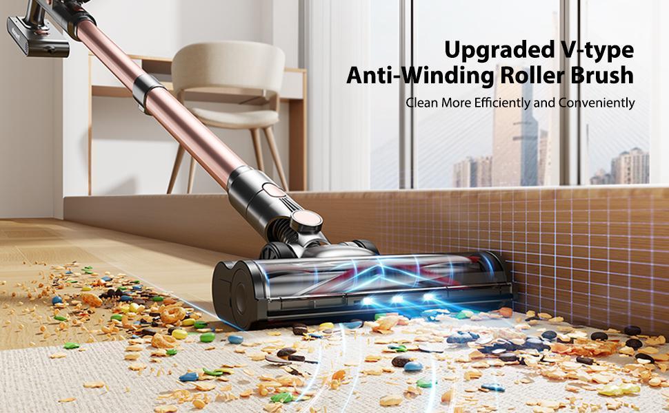 45KPa Strong Suction Power Wireless LED Touch Display 60 Minutes Of Battery Life Home Lightweight Handheld Pet Hair Vacuum Cleaner