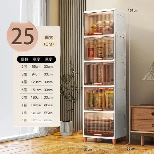 Advanced modern plastic kitchen cabinets, clamshell storage cabinets, home furniture, floor racks, multi-layer storage cabinets