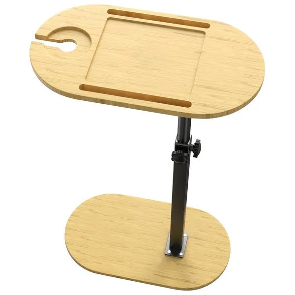 C-Shaped Bathtub Tray Table With Adjustable Height Rotatable Desktop Freestanding Bath Caddy Against Wall Couch Bed Sofa Side Table