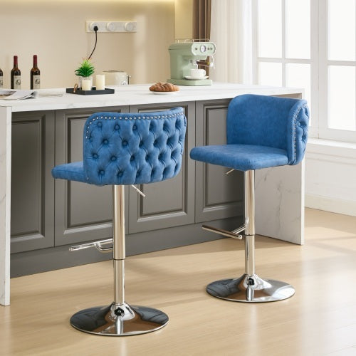 Furniture,Swivel Barstools Adjusatble Seat Height, Modern PU Upholstered Bar Stools With The Whole Back Tufted, For Home Pub And Kitchen Island.