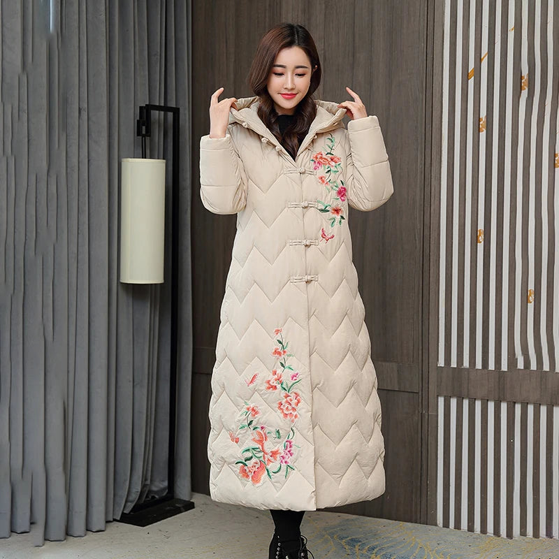 2024 Winter jacket New Collection Coat Women's  Hooded  Windproof Long thick Jacket Cotton Clothing warm Parka