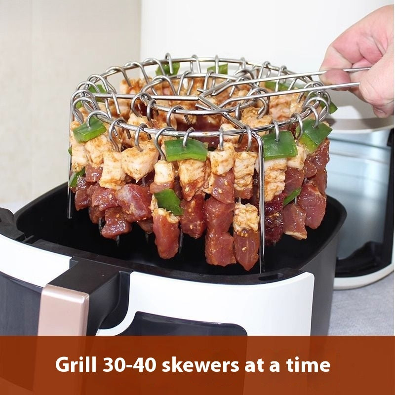 Air Fryer Skewers Rack Round Barbecue Skewers Rack
