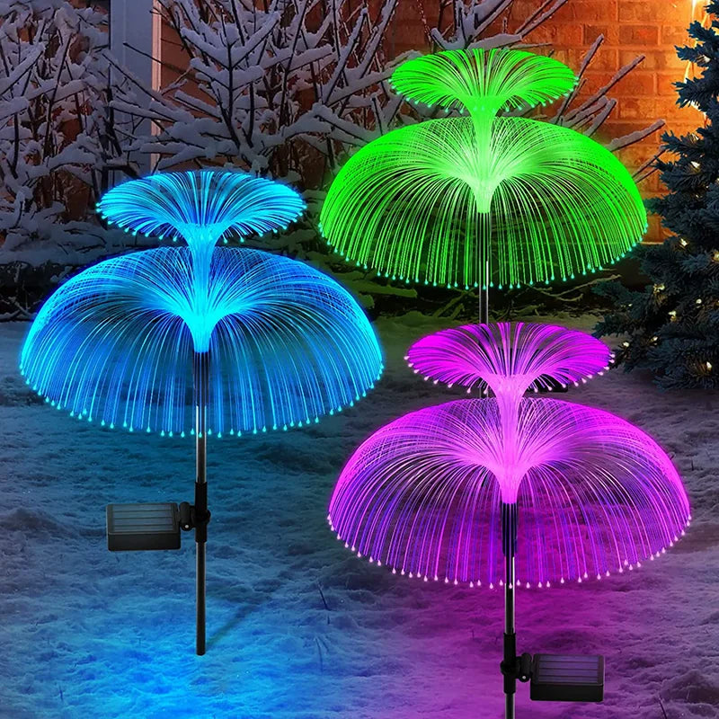 1PC Outdoor Solar Garden Lights 7 Colors Solar Jellyfish Reed Lights For Patio Pathway Lawn Festival Party Landscape Decoration