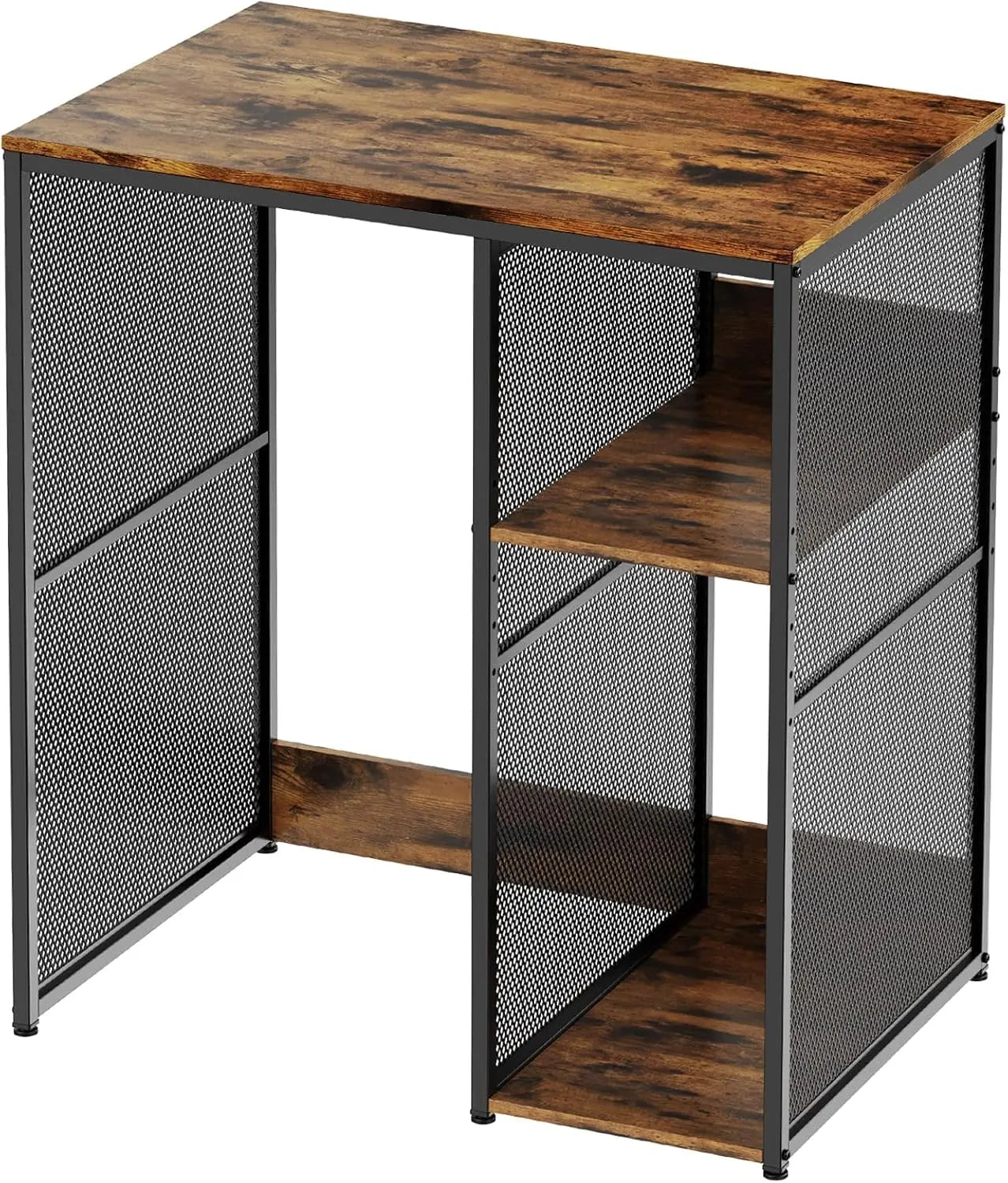 3-Tier Mini Fridge Cabinet with Storage, Industrial Style Kitchen Microwave Stand Baker Rack, Utility Storage Shelf with Mini Fr