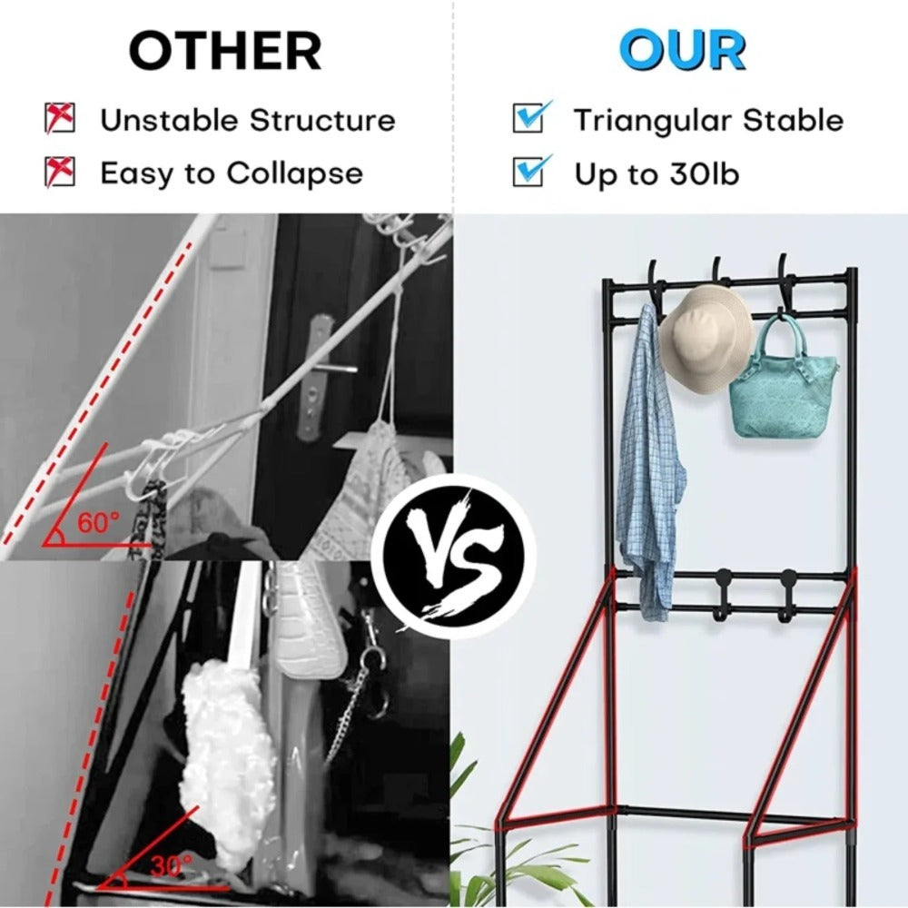 Double-row Single-hanging Coat And Shoe Racks