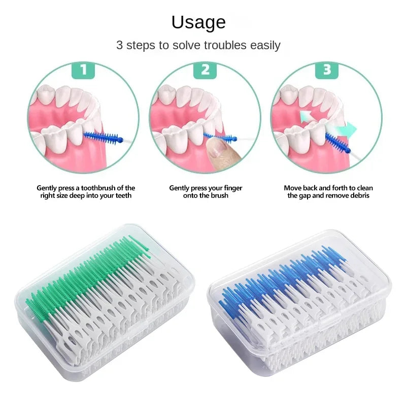 200Pcs/box Dental Floss Stick Tooth Cleaning Interdental Brush Dental Floss Pick Oral Hygiene Care Ultra-Fine Dental Floss